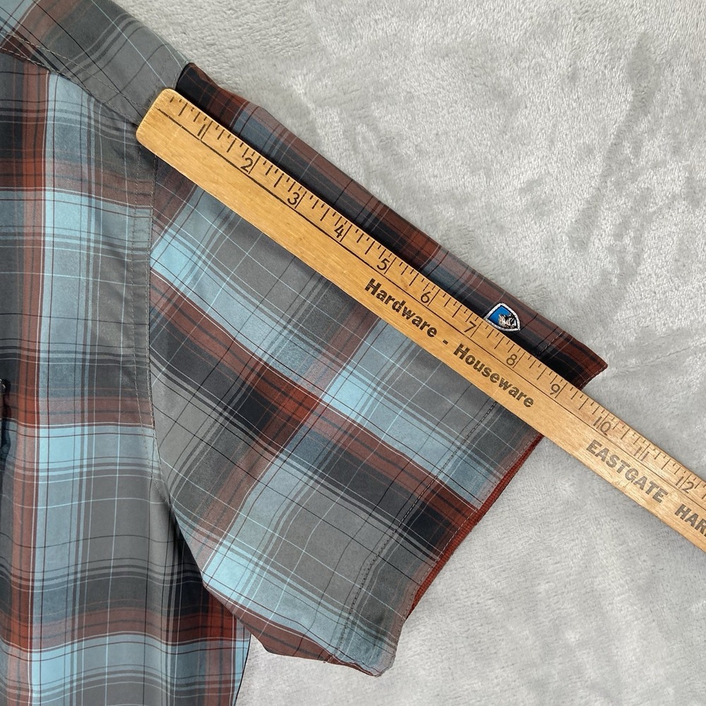 KUHL Shirt men's XL Button Up Response Short Sleeve Plaid Casual Outdoor *READ* - Picture 9 of 12